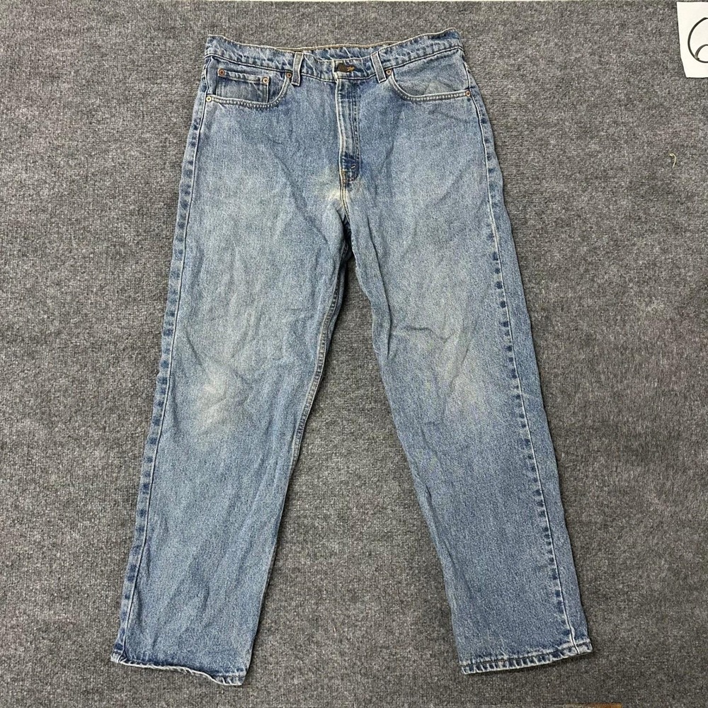 Levis Jeans Mens Size 38x30 Blue 550 Relaxed Fit Tapered Light Wash USA Made